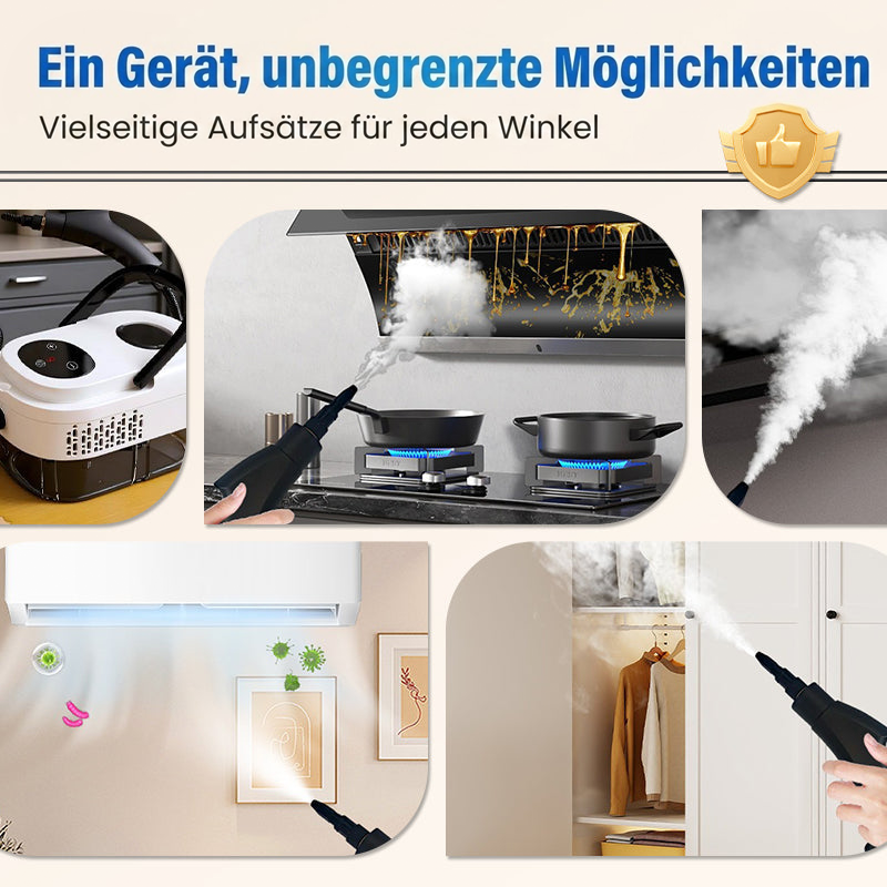 📢📢50 % Rabatt und versandkostenfrei !!!⏰Hochdruck-Dampfreiniger mit LCD-Display|Vielseitig für Zuhause, Auto & Küche|Effektiv gegen Fett & Bakterien✨