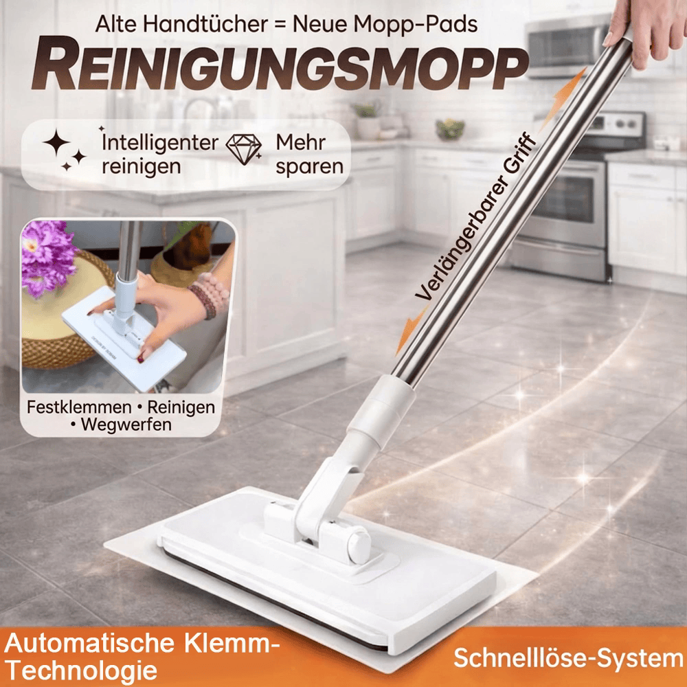 🎉Blitzangebot (🚀55% RABATT) 🧹Einweg-Staubmopp mit 10 wiederverwendbaren Tüchern