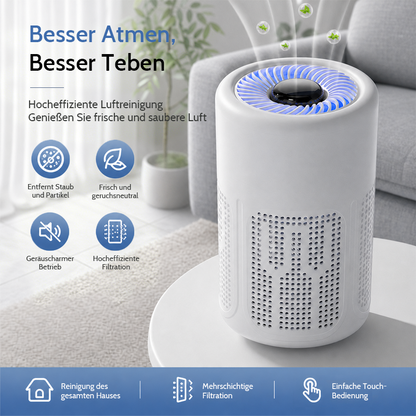 🌬️ 50% RABATT! 🔥 Kompakter Luftreiniger für Zuhause – 2026 Bestseller – Leise, energieeffizient & perfekt für Allergiker, Staub und Haustierhaare 🏠