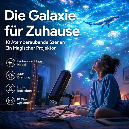 🌌 HD Galaxie- & Ozean-Projektor – Einfach einstecken & genießen! 🥳 Bereits über 50.000 begeisterte Kunden! ✨