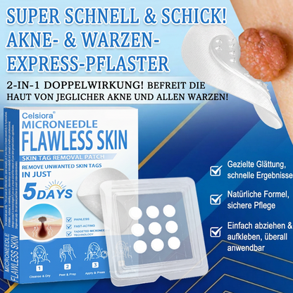 ⏳Celsiora® 2-in-1 Mikronadel- & Hydrokolloid-Pflaster | Entferner für erhabene Muttermale, Akne, flache Warzen & Hautanhängsel | Verbessert Falten, Narben & Hautunreinheiten | Unsichtbare Stern-Pickelpflaster für Gesicht & Körper (Copy)