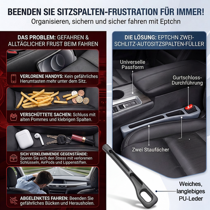 🚗Nie wieder das Handy zwischen den Autositzen verlieren💺🌟Universeller Sitzlücken-Füller • Organizer mit Doppel-Fach🌟