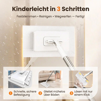 🎉Blitzangebot (🚀55% RABATT) 🧹Einweg-Staubmopp mit 10 wiederverwendbaren Tüchern