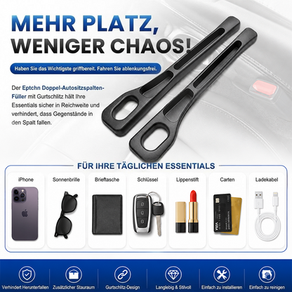 🚗Nie wieder das Handy zwischen den Autositzen verlieren💺🌟Universeller Sitzlücken-Füller • Organizer mit Doppel-Fach🌟