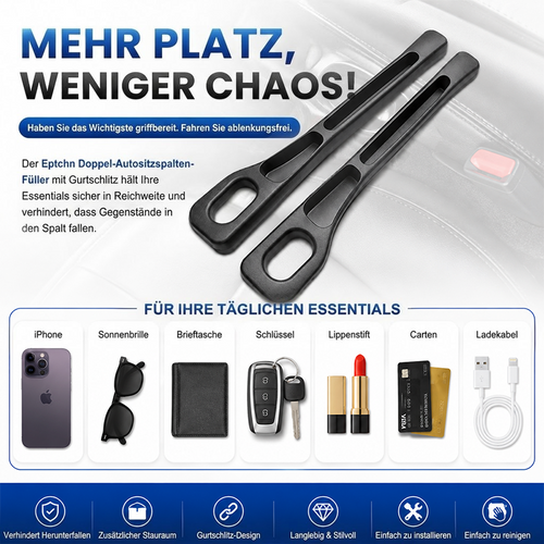 🚗Nie wieder das Handy zwischen den Autositzen verlieren💺✨Universeller Sitzlücken-Füller • Organizer mit Doppel-Fach✨