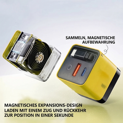 60%off3-in-1-GaN-Ladegerät, 80 W MAX skalierbares Schnelllademodul mit Typ-C-Kabel und 2 USB-Anschlüssen (Copy)