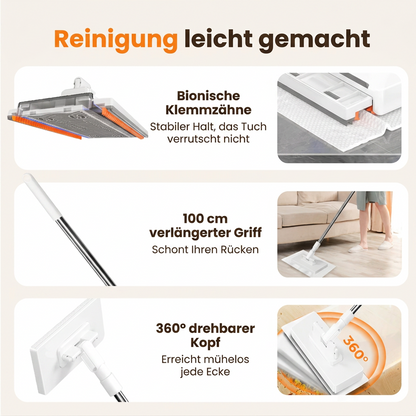 🎉Blitzangebot (🚀55% RABATT) 🧹Einweg-Staubmopp mit 10 wiederverwendbaren Tüchern