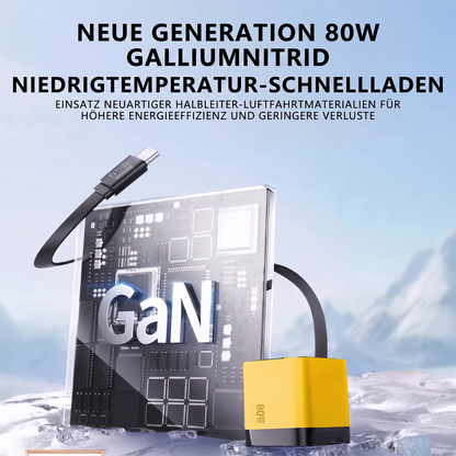 60%off3-in-1-GaN-Ladegerät, 80 W MAX skalierbares Schnelllademodul mit Typ-C-Kabel und 2 USB-Anschlüssen (Copy)