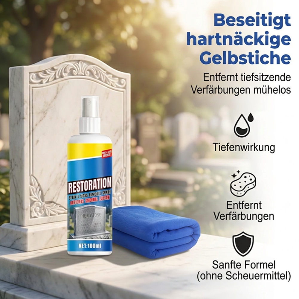 ⏰ Kaufe 2, erhalte 1 gratis! 🎁Grabstein-Reinigungs- & Restaurierungsspray – Flecken sofort entfernen