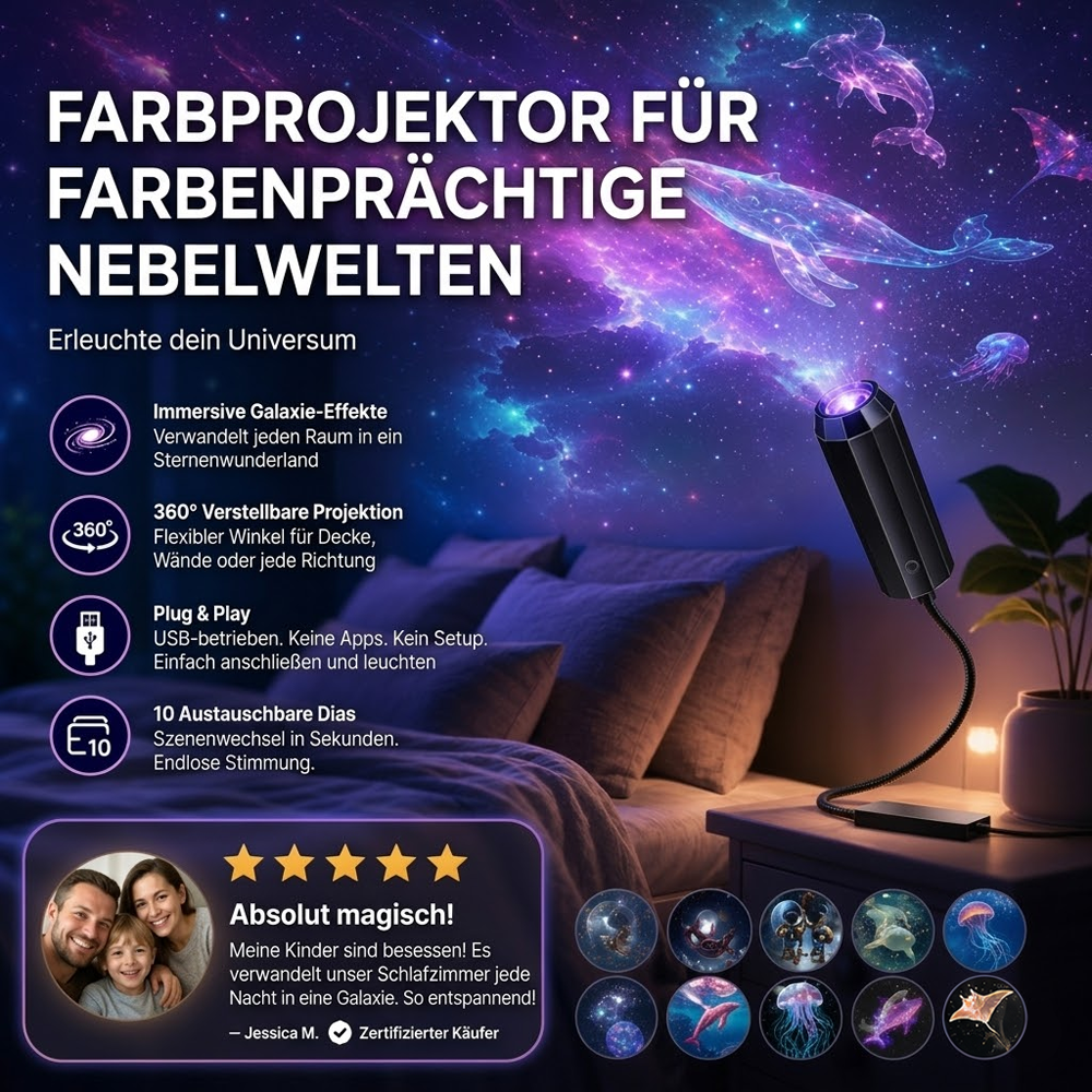 🌌 HD Galaxie- & Ozean-Projektor – Einfach einstecken & genießen! 🥳 Bereits über 50.000 begeisterte Kunden! ✨