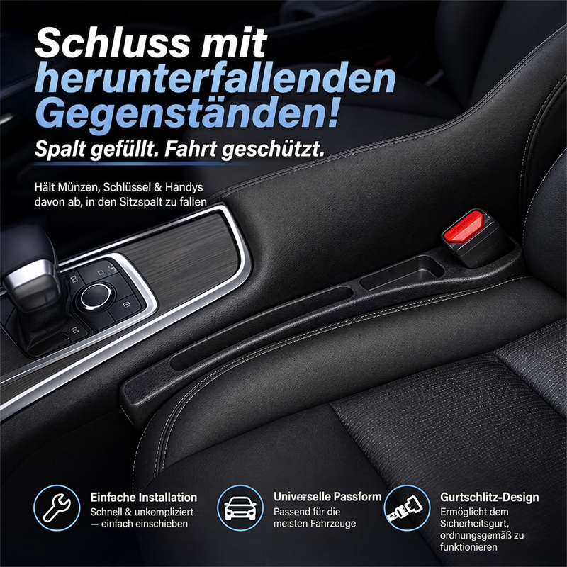 🚗Nie wieder das Handy zwischen den Autositzen verlieren💺🌟Universeller Sitzlücken-Füller • Organizer mit Doppel-Fach🌟