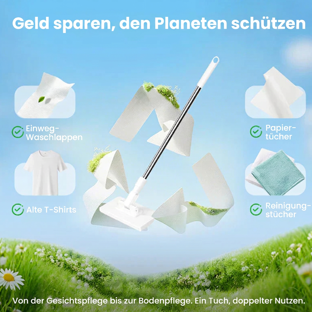 🎉Blitzangebot (🚀55% RABATT) 🧹Einweg-Staubmopp mit 10 wiederverwendbaren Tüchern