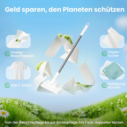🎉Blitzangebot (🚀55% RABATT) 🧹Einweg-Staubmopp mit 10 wiederverwendbaren Tüchern