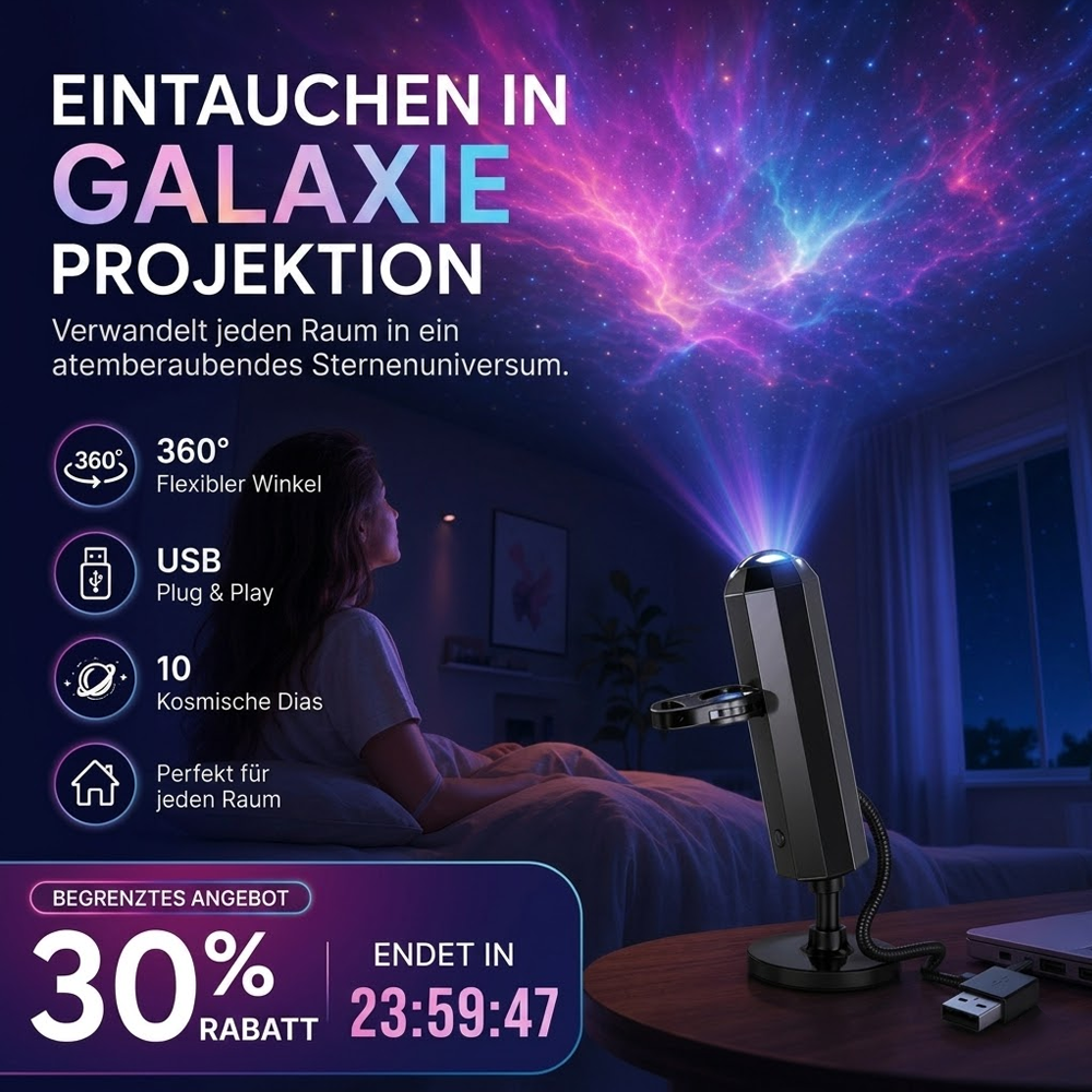 🌌 HD Galaxie- & Ozean-Projektor – Einfach einstecken & genießen! 🥳 Bereits über 50.000 begeisterte Kunden! ✨