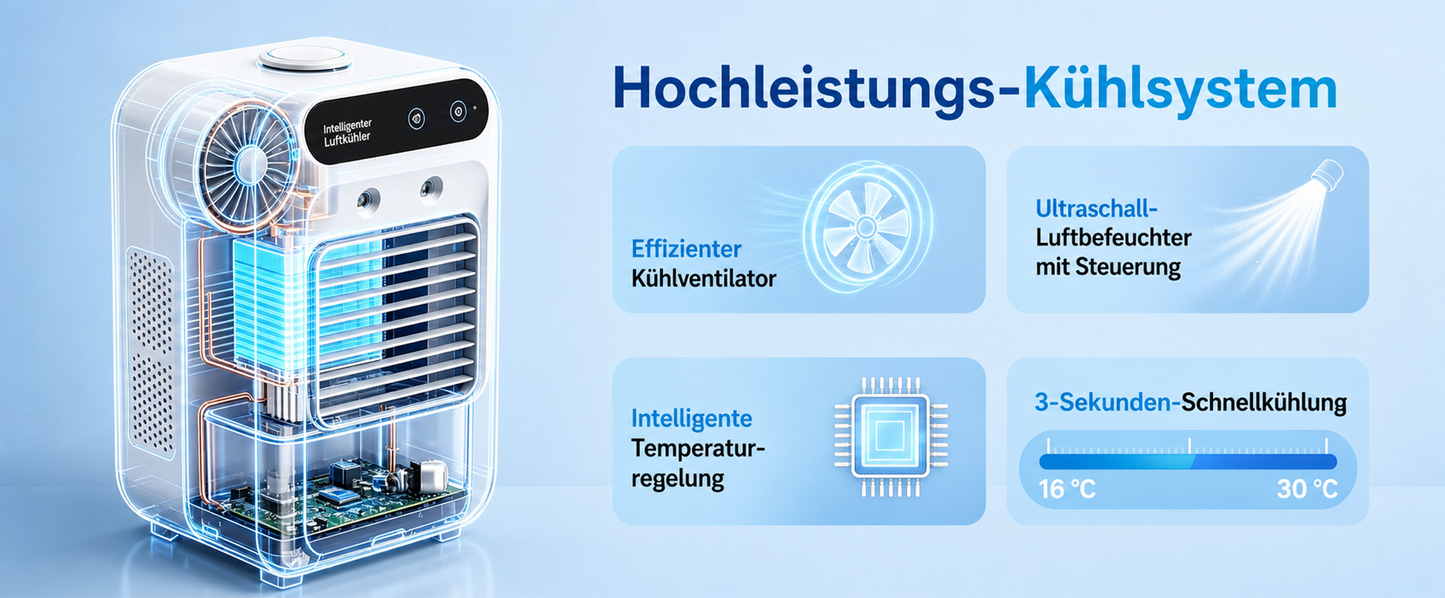 🌬️Tragbare 3-in-1-Klimaanlage mit Ventilator & Luftreiniger