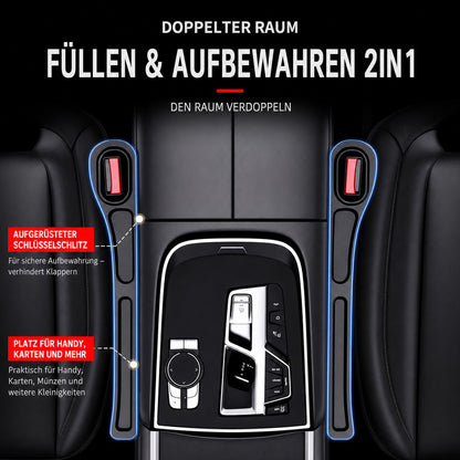 🚗Nie wieder das Handy zwischen den Autositzen verlieren💺✨Universeller Sitzlücken-Füller • Organizer mit Doppel-Fach✨