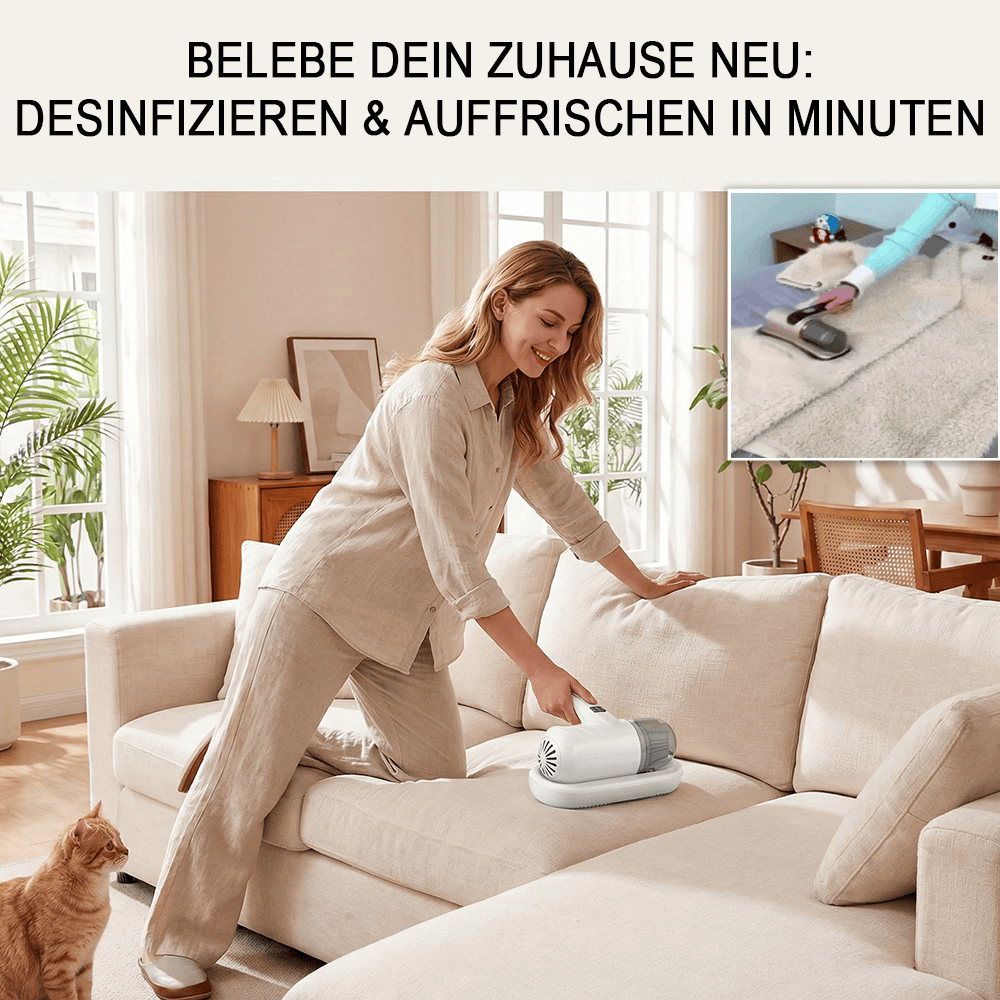 60%off😱Komplett aufgerüstet🛏️Über 500.000 Stück verkauft!💝Bettstaubsauger mit UV-C-Licht – Klopfen + Saugen + UV in einem!💥🔦 -Remifa® (Copy)