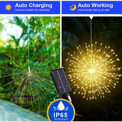 🔥Solange der Vorrat reicht 40 % Rabatt!🎉Solar-Feuerwerks-Lichterkette für Garten und Partys
