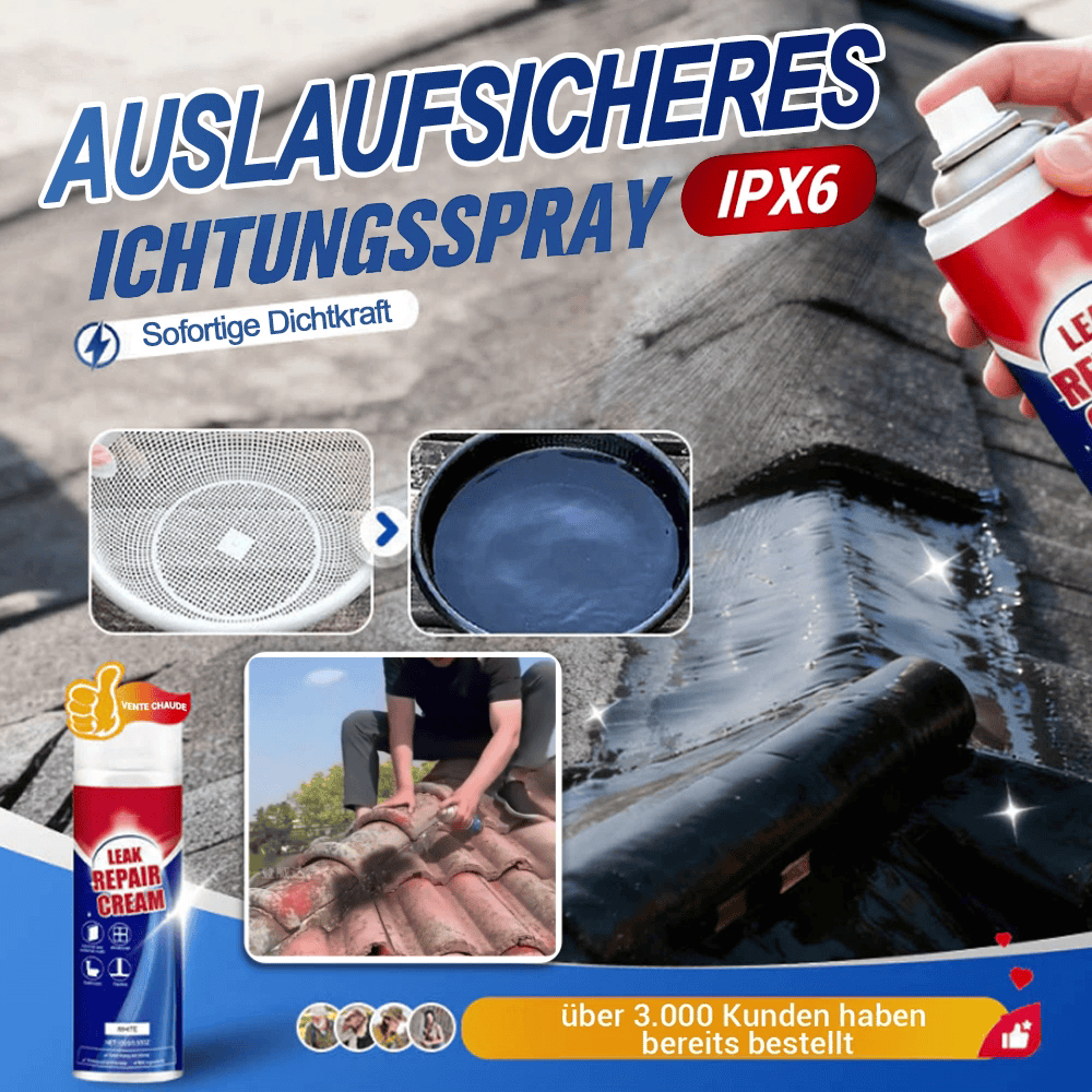 ✨ Sofortiges Leckreparatur-Spray – Versiegelt Risse & Spalten in 5 Minuten, Wasserdicht & Flexibel für Rohre/Dächer
